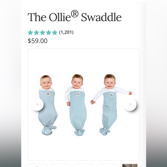 New in Box Ollie Swaddle, Sky - Picture 2 of 5